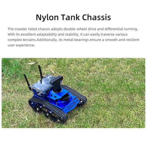 Nylon tank chassis for Jetson Nano Based AI Vision Robot Kit With Lidar And 7 Inch Touch Screen Depth Camera ROS2 Mapping Navigation