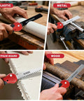 Five In One Folding Hand Saw For Drywall And More with quick change blades cutting plastic, metal, gypsum board, and wood