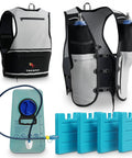 Trail Running Hydration Vest For Men And Women With 2 Water Bottles Bladder Pocket Ice Packs Reflective Gear