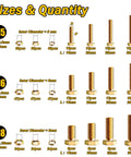 All In One Metric Bolt Kit With M4 M5 M6 And M8 Hex Head Bolts Nuts And Washers 719 Piece Set for bolt sizes and quantities