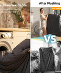 Light As A Feather Ultralight Packable Sleeping Bag for Adults in washing machine showing machine-washable feature