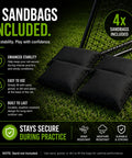 Compact Golf Practice Net with Steel Frame and Side Net Protection including 4 sandbags for stability during indoor or outdoor use