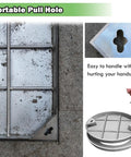 Heavy Duty Waterproof Rectangular Drainage Cover With Hidden Embedded Manhole And Septic Tank Lid For Lawn Dock And Pavement With Hooks 12x12 Inch Access Solution