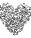 Top Grade 30 Pcs Flat Head Stainless Steel Rivet Nuts Inserts With Knurled Body For Secure Grip And High Vibration Applications scattered in heart shape.