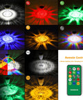 4 Pack Solar Post Lights With Remote Control Color Changing LED Lamps showing various color options and remote control
