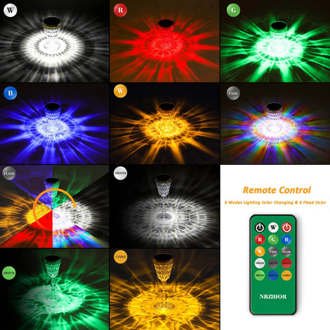 4 Pack Solar Post Lights With Remote Control Color Changing LED Lamps showing various color options and remote control