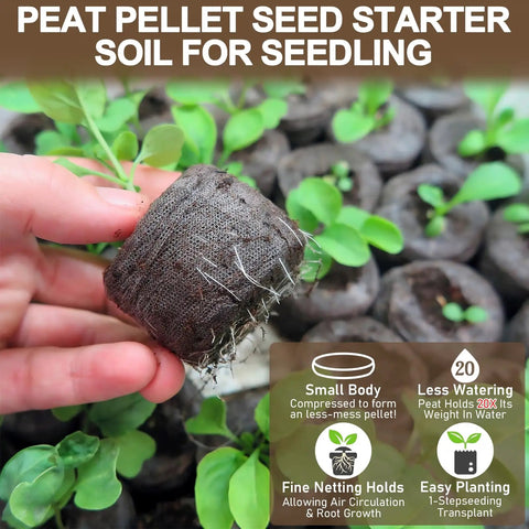 100 Pcs 40mm Seed Starter Peat Pellets For Seedlings Easy To Use Germinate Fast Plugs Seed Starters For Garden Plants Herbs Vegetables And Flowers Ready To Grow In Soil