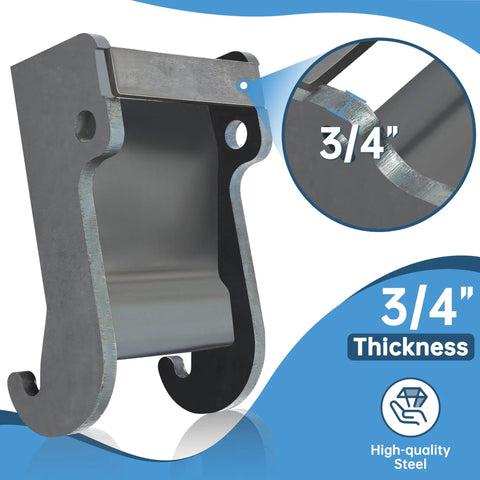 X Change Coupler Bracket Quick Attach For Bobcat E Series And Old Style Quick Attach Mini Excavator Bucket Mounting Accessory Heavy Duty Steel Construction showing 3/4 inch thickness