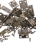 Small Hinges For Wooden Boxes And Cabinets, 30Pcs Brass Bronze Polished 180 Degree Butt Hinges With Screws scattered view