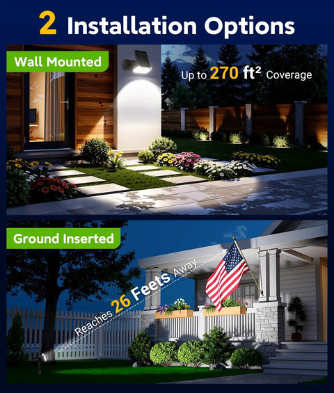 Heavy Duty Solar Spot Lights Outdoor Waterproof IP65 Six Pack Top Shelf Knockout Bright Landscape Glow With Fourteen Leds For Yard Garden Pathway Wall Mount