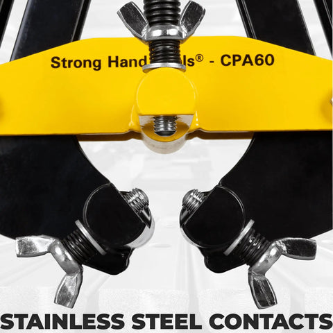 Pipe Alignment Clamp For 4.5 To 12 Inch Piping, Quick Acting Fit-Up Clamp With Rugged Frame, Heavy-Duty Grip Plates, Stainless Steel Contact Adjustment Screws, CPA120, Built Tough For Shop Or Job Site