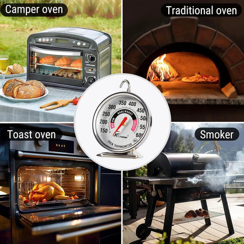 Pro Oven Thermometer With Extra Large 2.4 Inch Dial, Accurate 150 To 600 F Temperature Gauge in camper, toast, and traditional ovens, smoker