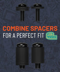 No Sweat Universal TV Mount Hardware Kit With M4 M5 M6 M8 Screws And Spacers For Flat Screens Up To 80 Inches includes black spacers for secure mounting.