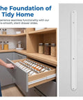 6 PCS ABS Plastic Drawer Slides 11.7 Inch Side Mount Rails For Cabinets, smooth finish drawer with spice jars.
