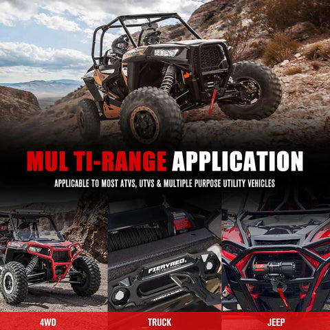 ATV with 12V Electric Winch With Synthetic Rope 4500Lbs Wireless Towing Kit For ATV UTV Off Road Be A Beast Recovery Gear