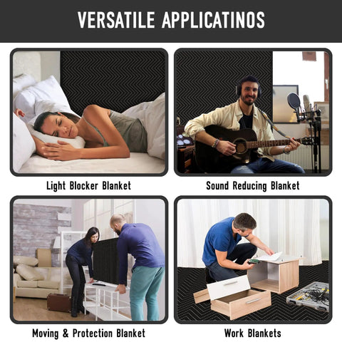 Heavy Duty Sound Dampening Blankets For Home Studio Delivering Hella Effective Noise Blocking Acoustic Coverage used as sound reducing blankets in various settings.