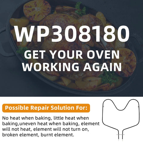 2600W 240V Oven Bake Element Replacement For Whirlpool Ovens Easy Install Durable Build Fits WP308180