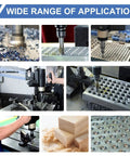 Wide range of applications showcasing Rock Solid Electric Servo Tapping Machine M3 To M16 nails in metal and wood materials.