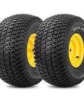 20x8.00-8 Lawn Mower Tires and Wheels 2 Pack Tubeless 4 Ply 3.5 Inch Offset Hub 3/4 Bore Keyway Replacement for Riding Tractor Mower