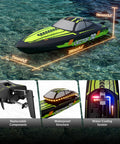 Adrenaline Fueled RC Boat For Adults With 2.4GHz Remote, 30mph Speed, Water Cooling System, Electric Hull on water
