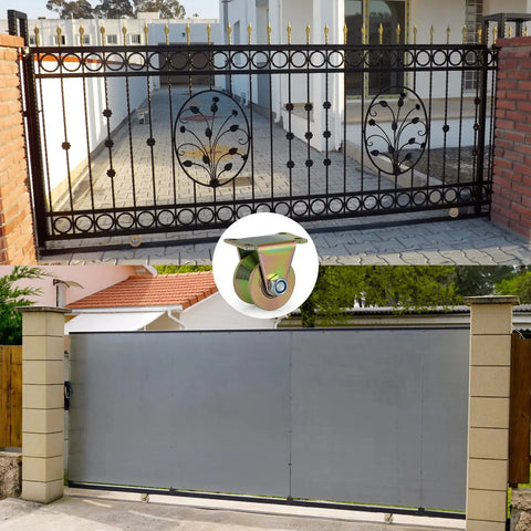 8 Pack V Groove Gate Caster Wheels 2 Inch Sliding Gate Wheel Beefy Built For Rolling Gates And Sawmills 5000 Lb Total Load Capacity Zinc Galvanized 45 Steel Bracket Smooth Rolling showcased with rolling gates