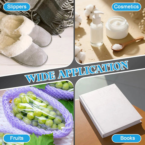 100 Pcs POF Heat Shrink Wrap Bags 6x2 Inch Clear Heat Seal Pouches used for slippers, cosmetics, grapes, and books