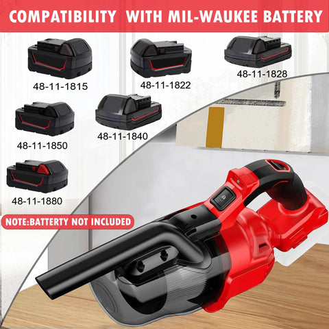 Rugged Cordless Vacuum Cleaner With Five In One Setup And Hella Mighty 500 Watt Brushless Motor Pulling Savage 100AW Suction and compatible batteries.