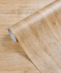24 Inch Wide Faux Wood Wallpaper Roll Peel And Stick Realistic Yellow Oak Wood Grain Self Adhesive PVC Vinyl for Cabinets Furniture and Walls