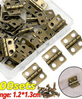 No Hassle Mini Jewelry Box Hinges Sweet Bronze Gold Cabinet Hardware For Wood Works And Gift Cases Quick Bolt Install with screws.