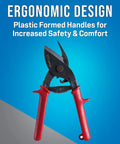 Tabbing Shear 8-1/2 Inch Pro Grade Tool With Precise Ground Blades Ergonomic Grip Handles displayed against a blue background