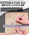 Front view of Basswood craft sheets, 12 x 12 in, 1/16 in thick, 10-pack, with ruler on cutting mat.
