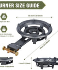 13 Inch Cast Iron Wok Burner Stove With 90,000 BTU High Heat For Outdoor Cookin Portable Gas Stove With Adjustable Regulator