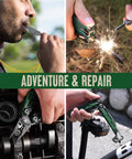 CNC Machined Multitool Pliers 27 In 1 EDC Tool With Pocket Knife Fire Starter Whistle Bottle Opener Screwdriver shown in use