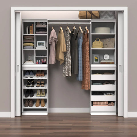 Versatile Modular Storage Shelf With Three Adjustable Shelves Stackable Closet Organizer Featuring Clean Trim Solid Backing Easy Peasy Setup For Ultimate Home Organization Game Changer