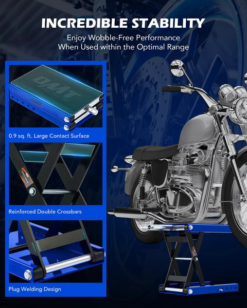 Beefed Up Heavy Duty Motorcycle Lift Jack Up To 1100 Pound With Wide Deck Scissor Lift T Handle under classic motorcycle