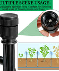 Game Changing 32 Pack Mushroom Bubblers Irrigation Heads With Smooth Adjustment Flow Control Valve Black Sprinkler Emitters close-up of adjustable sprinkler head.