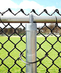 100 Pack 8 Inch Aluminum Chain Link Fence Ties For 14 Gauge Wire Ideal For Garden Fences Dog Kennels Chicken Coops And Quick Fence Repairs No Brainer Easy To Use installed on a chain link fence