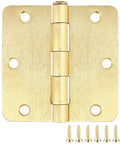 Tough As Nails Satin Brass Door Hinges Three Point Five Inches with six included screws for smooth swing design.