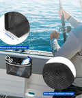 Man fishing near 3 Pack Boat Storage Mesh Bags Self Adhesive Marine Caddy Organizer With Reflective PVC Mesh Waterproof No Drill Install For Boat Cabin Deck And RV Storage Accessories