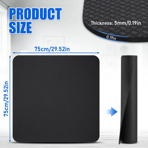 Solid Non Slip Recliner Pad For Hardwood Floors Grippy Anti Slide Furniture Mat 30 Inch Square Floor Guard dimensions shown
