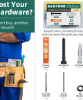 TV Wall Mount Screws Kit 23-Pack Heavy Duty M8x65mm Lag Bolts with bubble level and tools shown in use