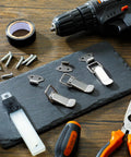 4 Pack Spring Loaded Toggle Latches Stainless Steel Locks displayed with tools and screws on a slate surface