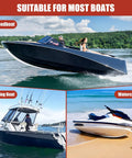 Heavy Duty Boat Keel Guard For Fiberglass And Aluminum Hulls Self Adhesive Strip on various boats including a speedboat, fishing boat, and watercraft.