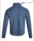 Back view of Mens Lightweight Quarter Zip Fleece Pullover For Gym And Running Soft Breathable Grid Fleece Athletic Top Size Medium Blue Slate.