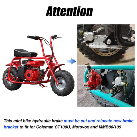 Mini Bike Hydraulic Brake Kit With 180mm Rear Disc Rotor Replacement For Baja Doodle Bug DB30 Blitz Dirt Bug Predator 79cc 97cc 2.8hp Engine Parts Upgrade Your Stopping Power And Smooth Responsive Braking