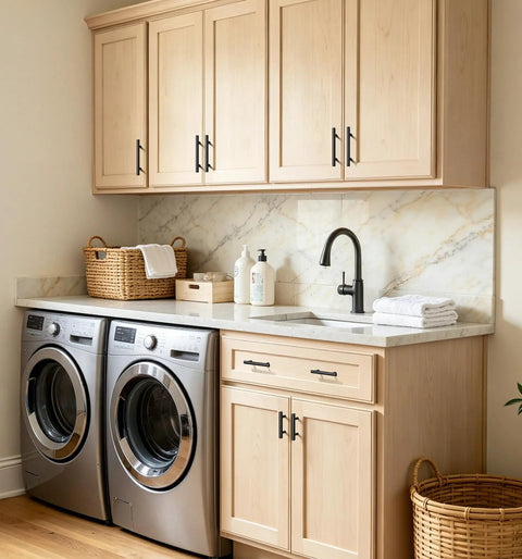 Snag This Set Of Sharp Matte Black Cabinet Handles 30 Pack Heavy Duty Stainless Steel Bar Pulls For Kitchen Drawers And Bathroom Vanity Doors Featuring 5 Inch Span And 3 Inch Hole Spacing Pro Level Upgrade on laundry cabinets.