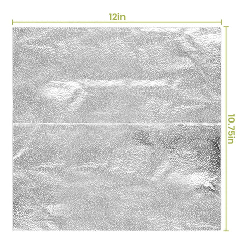 Pro Grade Aluminum Foil Sheets 12x10.75 size shown