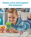 Child playing with Seasonal Sensory Tubes for Calming Kids, Chill Out Fidgets for Travel and School focus keyword.