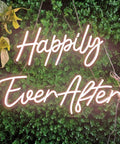 Two Piece Dope Happily Ever After LED Neon Light Sign Set Warm White With Dimmer 14.6x7.5 And 20.9x7.5 Inches Plug In Night Light
