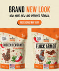 Natural Chicken De-wormer Chili Mix for Healthy Flocks and Happy Eggs, 1lb bags with oregano, made in USA, new packaging.